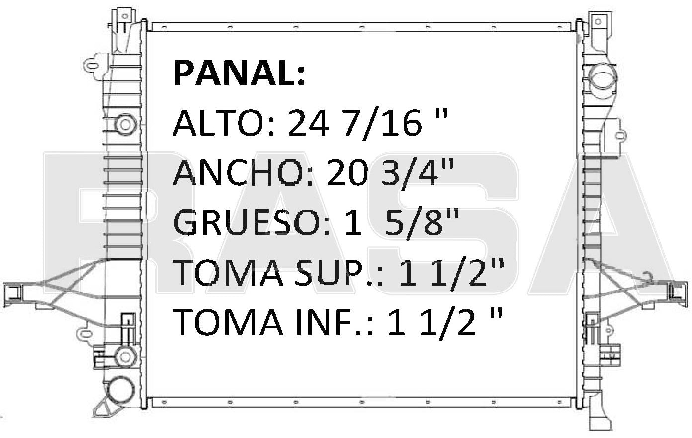 36152 AU RADIADOR ALUMINIO PLASTICO S80/ XC 60/ XC 90 03-11 TRANS:AUTOMATICA RASA