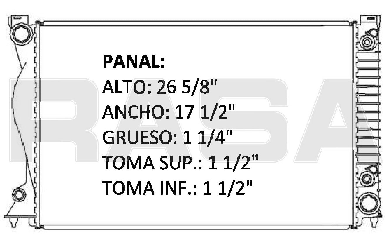 36052 AU RADIADOR ALUMINIO PLASTICO A6 V6 3.0L 00-01 TRANS:AUTOMATICA RASA