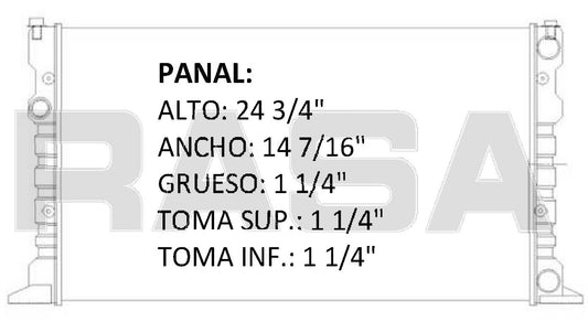 35702 M RADIADOR ALUMINIO PLASTICO DERBY, JETTA, GOLF. L4 1.8 / 1.9 Lt 92-03 MECANICO RASA