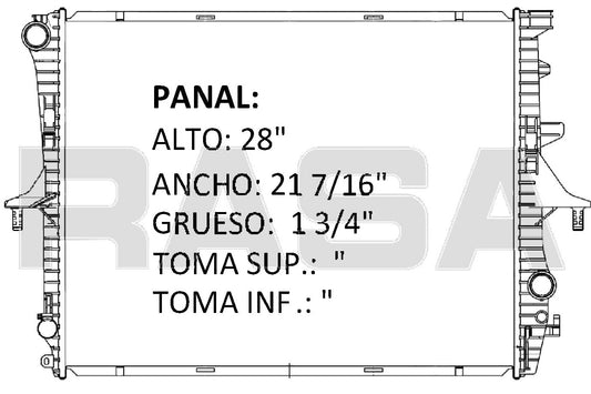 36191 AU RADIADOR ALUMINIO PLASTICO TOUAREG (06-10) / Q7 (07-13) / CAYENNE 03-13 TRANS:AUTOMATICA RASA