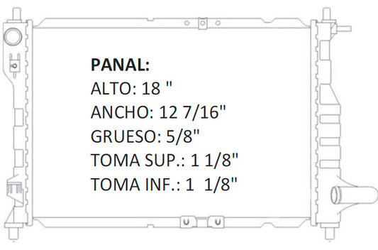 RADIADOR ALUMINO PLASTICO MATIZ 1.0 LTS 01-08 35931 AU