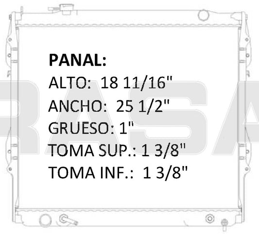 35821 AU RADIADOR ALUMINIO PLASTICO TACOMA L4 / V6 2.4 95-04 TRANS:AUTOMATICA RASA