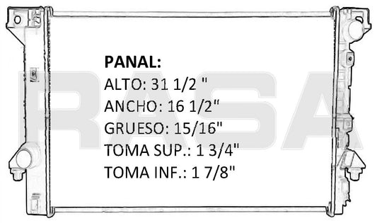 36124 AU RADIADOR ALUMINIO PLASTICO NAVIGATOR 07-09 EXPEDITION 07-09 TRANS:AUTOMATICA RASA