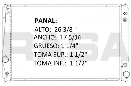 36053 AU RADIADOR ALUMINIO PLASTICO RAV-4, 3.5/4 LTS V6 06-10 TRANS:AUTOMATICA RASA