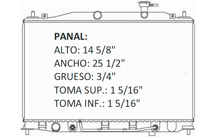 36000 AU RADIADOR ALUMINIO PLASTICO ELANTRA (MEXICO ALTITUDE) 1.6, 16 VALVULAS. 05-09 TRANS:AUTOMATICA RASA