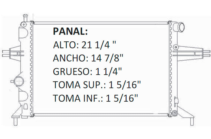 36019 M RADIADOR ALUMINIO PLASTICO ASTRA ZAFIRA, 1.6/1.8 LTS, MECANICO 98-05 RASA