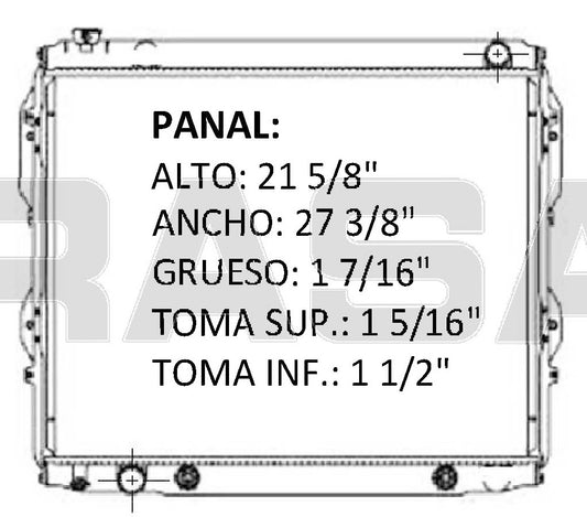 36072 AU RADIADOR ALUMINIO PLASTICO TUNDRA 00-06 V6 3.4/4.0L 00-06 TRANS:AUTOMATICA RASA