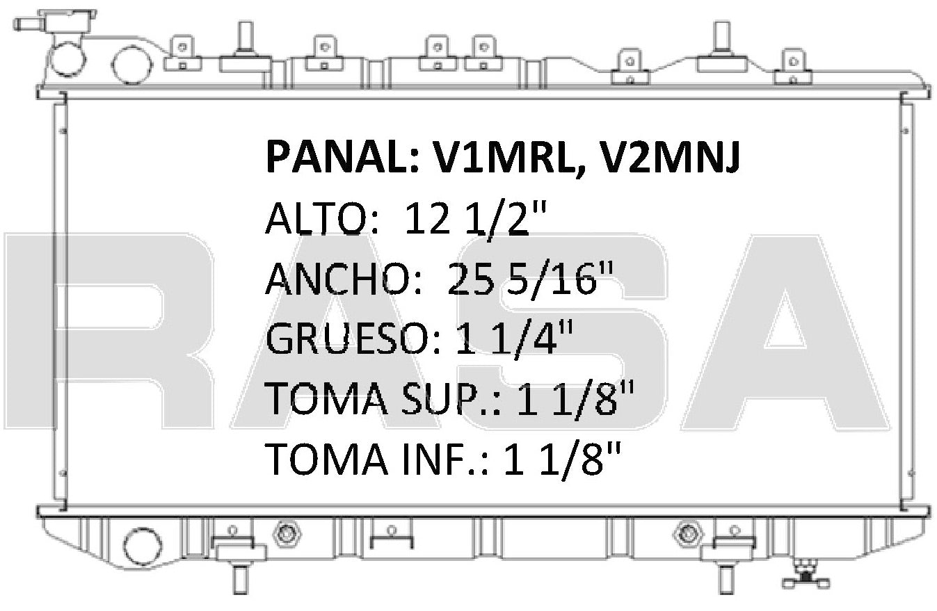 RADIADOR ALUMINO PLASTICO TSURU III, 8 VALVULAS L4 1.8L 88-92