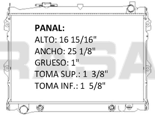 35814 AU RADIADOR ALUMINIO PLASTICO MINI VANS MAZDA 2.6 LTS. L4 89-95 TRANS:AUTOMATICA RASA