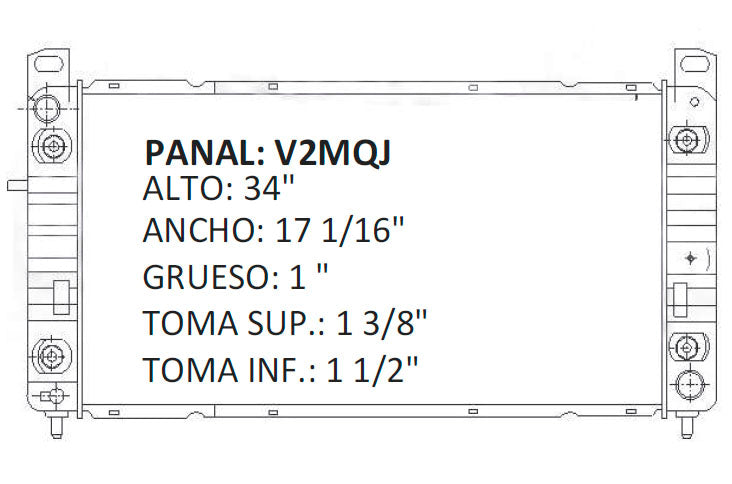 35749 RADIADOR ALUMINIO PLASTICO AVALANCHE 1500/SILVERADO/SIERRA PU/SUBURBAN /TAHOE/ YUKON /ESCALADE V8 4.8/5.3 99-07 RASA