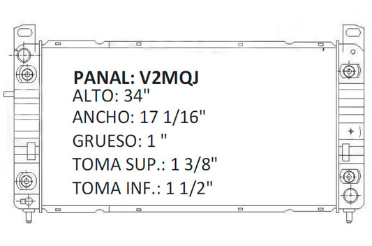 35749 RADIADOR ALUMINIO PLASTICO AVALANCHE 1500/SILVERADO/SIERRA PU/SUBURBAN /TAHOE/ YUKON /ESCALADE V8 4.8/5.3 99-07 RASA