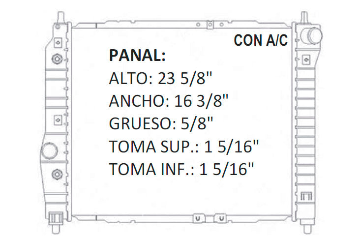 35962 AU RADIADOR ALUMINIO PLASTICO AVEO L4 1.6/1.8 04-08 TRANS:AUTOMATICA RASA