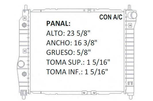 35962 AU RADIADOR ALUMINIO PLASTICO AVEO L4 1.6/1.8 04-08 TRANS:AUTOMATICA RASA