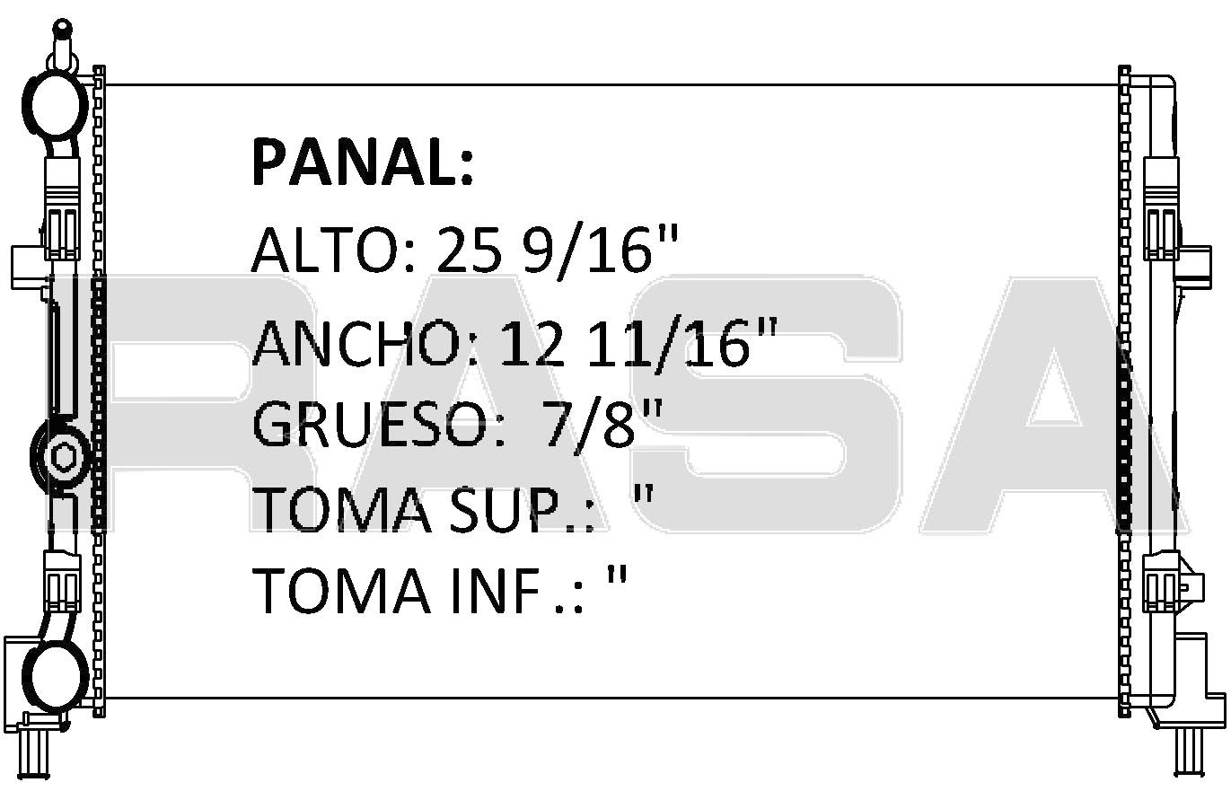 36177 AU M RADIADOR ALUMINIO PLASTICO POLO 09 / IBIZA 08-13 / AUDI A1 10-11 08-13 MECANICO TRANS:AUTOMATICA RASA