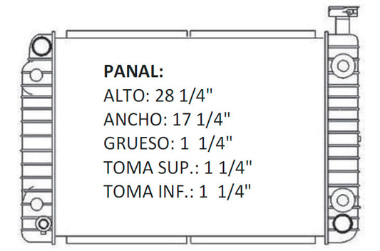 36045 AU RADIADOR ALUMINIO PLASTICO LUMINA AP/OLDSMOVILE 92-95 V6 3.8L 92-98 TRANS:AUTOMATICA RASA