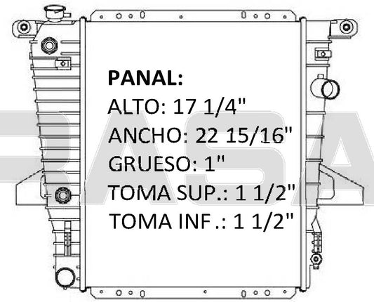 35855 AU RADIADOR ALUMINIO PLASTICO FD EXPLORER/RANGER/B3000 /B4000 V6 3.0/4.0 95-97 TRANS:AUTOMATICA RASA