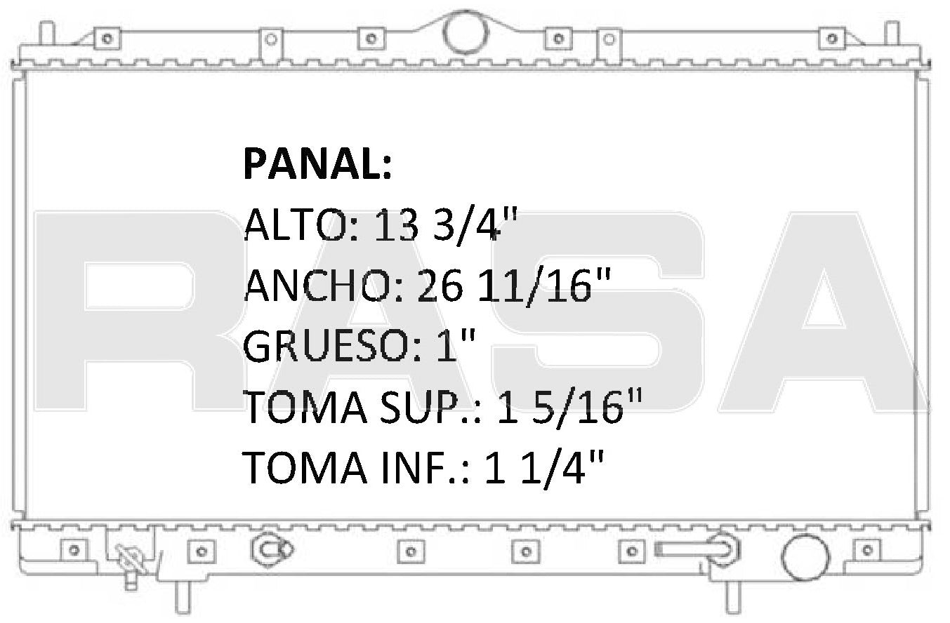 35877 AU RADIADOR ALUMINIO PLASTICO ECLIPSE / EAGLE TALON L4 2.0 95-99 TRANS:AUTOMATICA RASA
