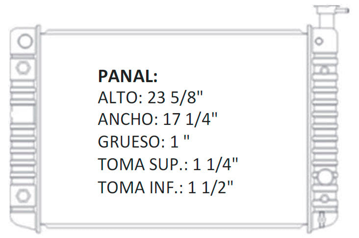 35570 AU RADIADOR ALUMINIO PLASTICO ASTRO VAN / SAFARI VAN 2 ENF. V6 4.3 85-94 TRANS:AUTOMATICA RASA