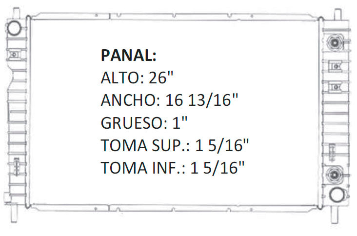 35945 AU RADIADOR ALUMINIO PLASTICO EQUINOX V6 3.4 2005 TRANS:AUTOMATICA RASA