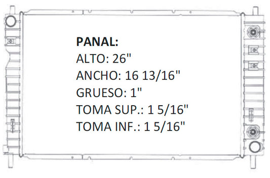 35945 AU RADIADOR ALUMINIO PLASTICO EQUINOX V6 3.4 2005 TRANS:AUTOMATICA RASA