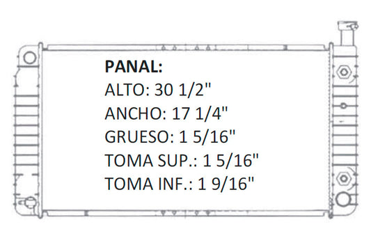 35890 AU RADIADOR ALUMINIO PLASTICO EXPRESS / G SERIES VANS / SAVANA V6/V8 4.3/5.0/5.7 96-02 TRANS:AUTOMATICA RASA