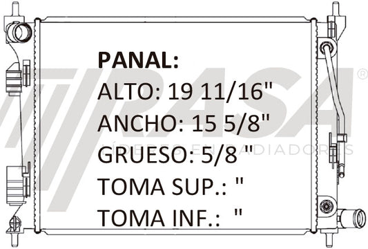 36205 AU RADIADOR ALUMINIO PLASTICO ATTITUDE / RIO (12-16) 12-14 TRANS:AUTOMATICA RASA