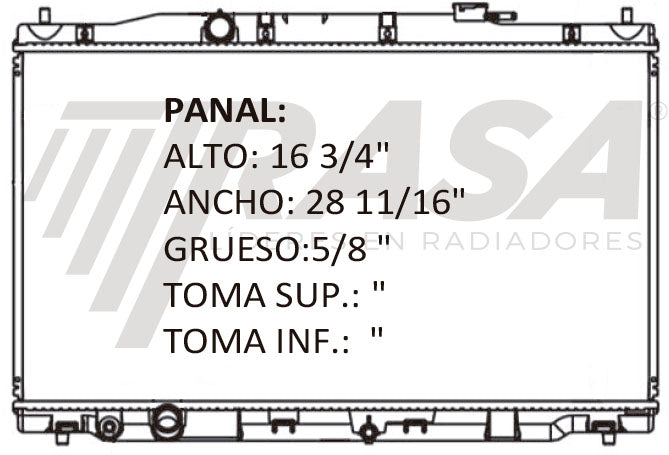 36207 AU RADIADOR ALUMINIO PLASTICO CV-R 12-15 TRANS:AUTOMATICA RASA