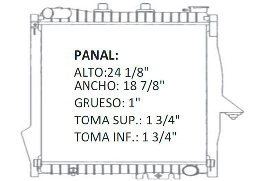 35593 AU RADIADOR ALUMINIO PLASTICO DURANGO V6/8 3.7/4.7/5.7 04-09 TRANS:AUTOMATICA RASA
