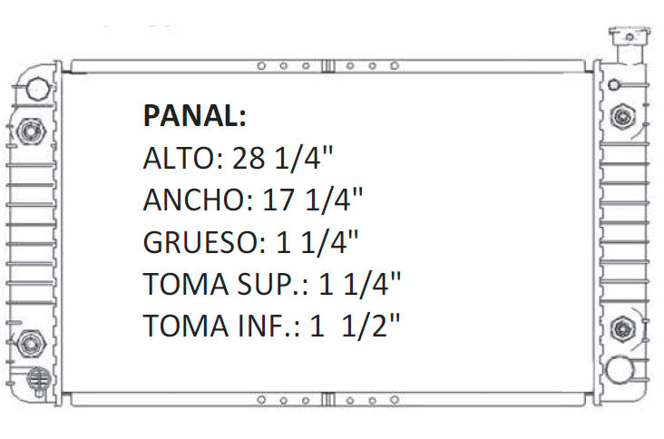 35576 AU RADIADOR ALUMINIO PLASTICO CHEVROLET PICK UP 2 ENF 5.0 LTS. V8 88-94 TRANS:AUTOMATICA RASA