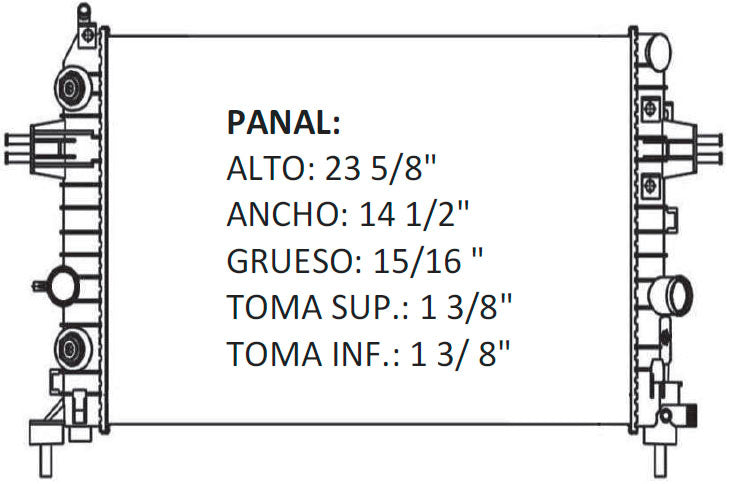 36125 AU M RADIADOR ALUMINIO PLASTICO ASTRA SPORT 03-10 MECANICO TRANS:AUTOMATICA RASA