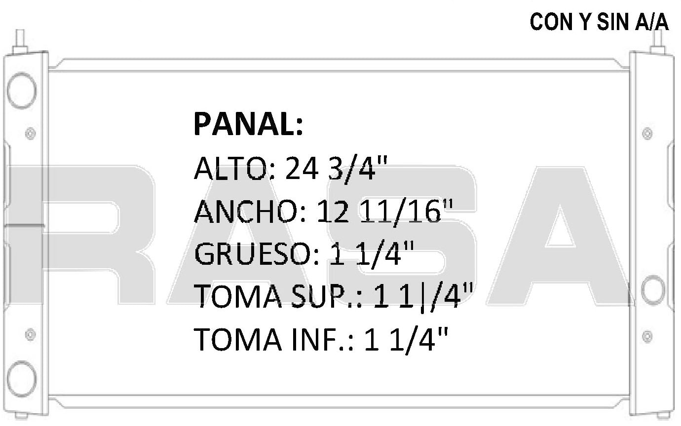 35556 M RADIADOR ALUMINIO PLASTICO GOLF, JETTA A3, C/AA Y SIN AA L4 1.8/2.0 91-97 MECANICO RASA