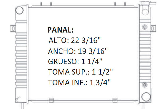 35532 AU M RADIADOR ALUMINIO PLASTICO GRAND CHEROKEE 8 CIL. LAREDO, ORVIS, 4 Lt 93-97 MECANICO TRANS:AUTOMATICA RASA