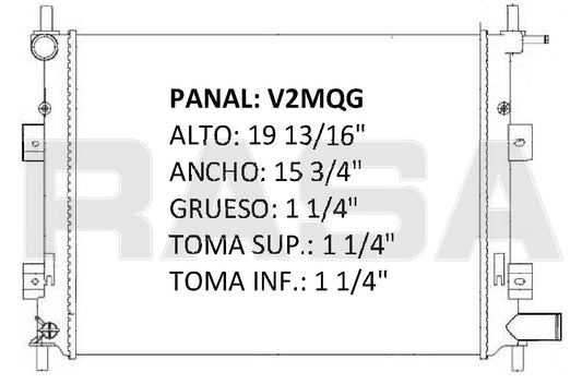 35778 M RADIADOR ALUMINIO PLASTICO FIESTA IKON A/A 02-07 L4 1.6L 02-07 MECANICO RASA