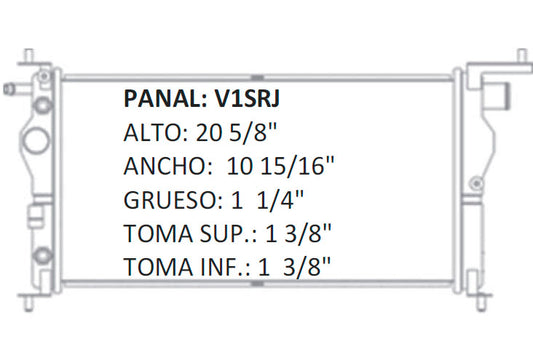 RADIADOR ALUMINO PLASTICO CHEVY POP  SWING, JOY L4 1.6 95-05