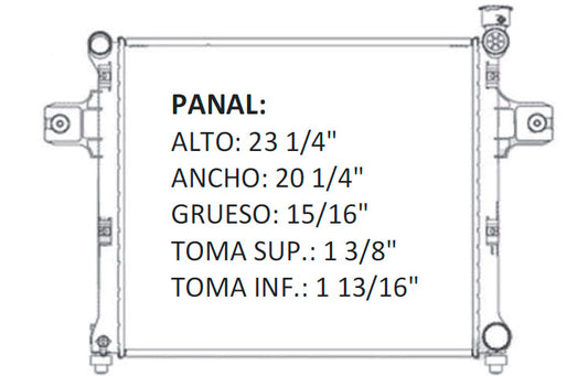36002 AU RADIADOR ALUMINIO PLASTICO GRAND. CHEROKEE,C0MANDER V6/V8 3.0, 3.7,4.7,5.7, 6.1 05-09 TRANS:AUTOMATICA RASA