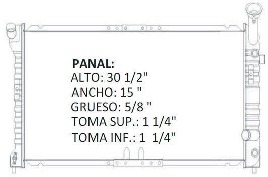 35761 AU RADIADOR ALUMINIO PLASTICO LUMINA / MONTE CARLO / CUTLASS SUPREME / GRAND PRIX / REGAL V6 3.1/3.4/3.8 94-97 TRANS:AUTOMATICA RASA