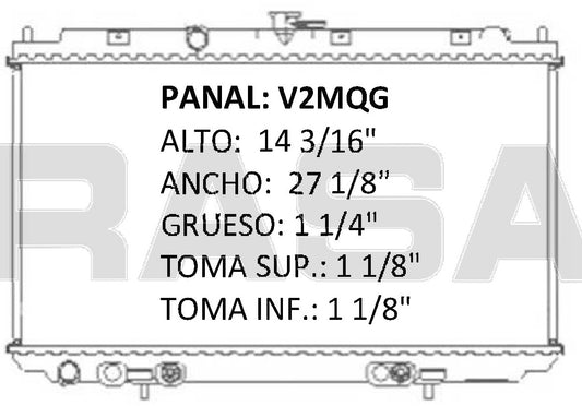 35940 AU RADIADOR ALUMINIO PLASTICO ALMERA L4 2.0 01-03 TRANS:AUTOMATICA RASA