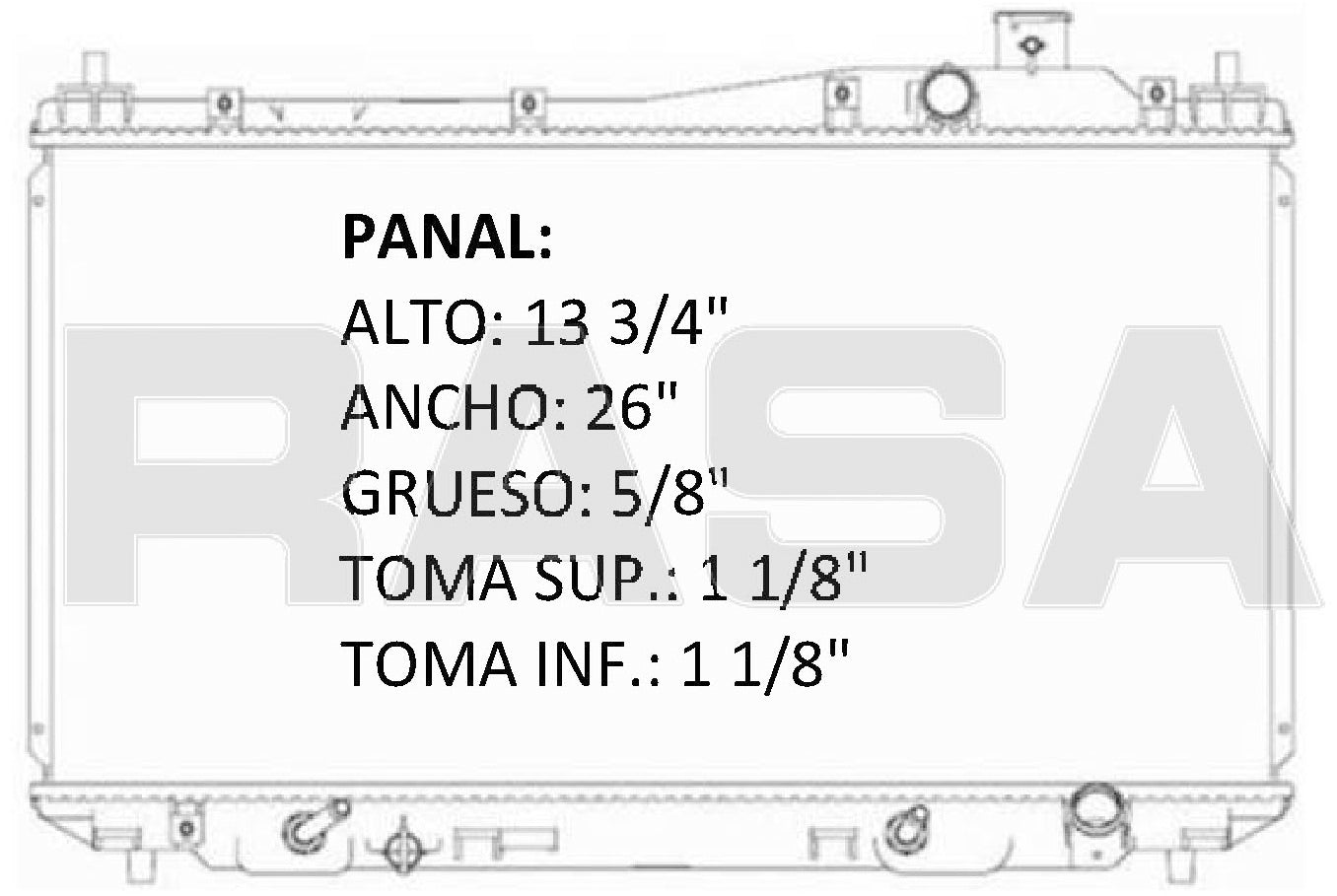 35840 AU RADIADOR ALUMINIO PLASTICO CIVIC, ACURA, DX,LX 1.7 LTS. L4 01-05 TRANS:AUTOMATICA RASA