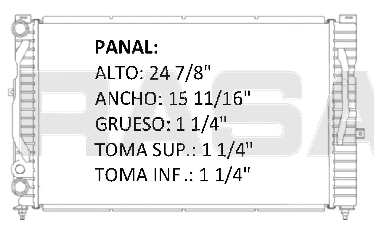 RADIADOR ALUMINO PLASTICO A4 QUATTRO / VW PASSAT L4/V6 1.8 Turbo/2.8 97-05