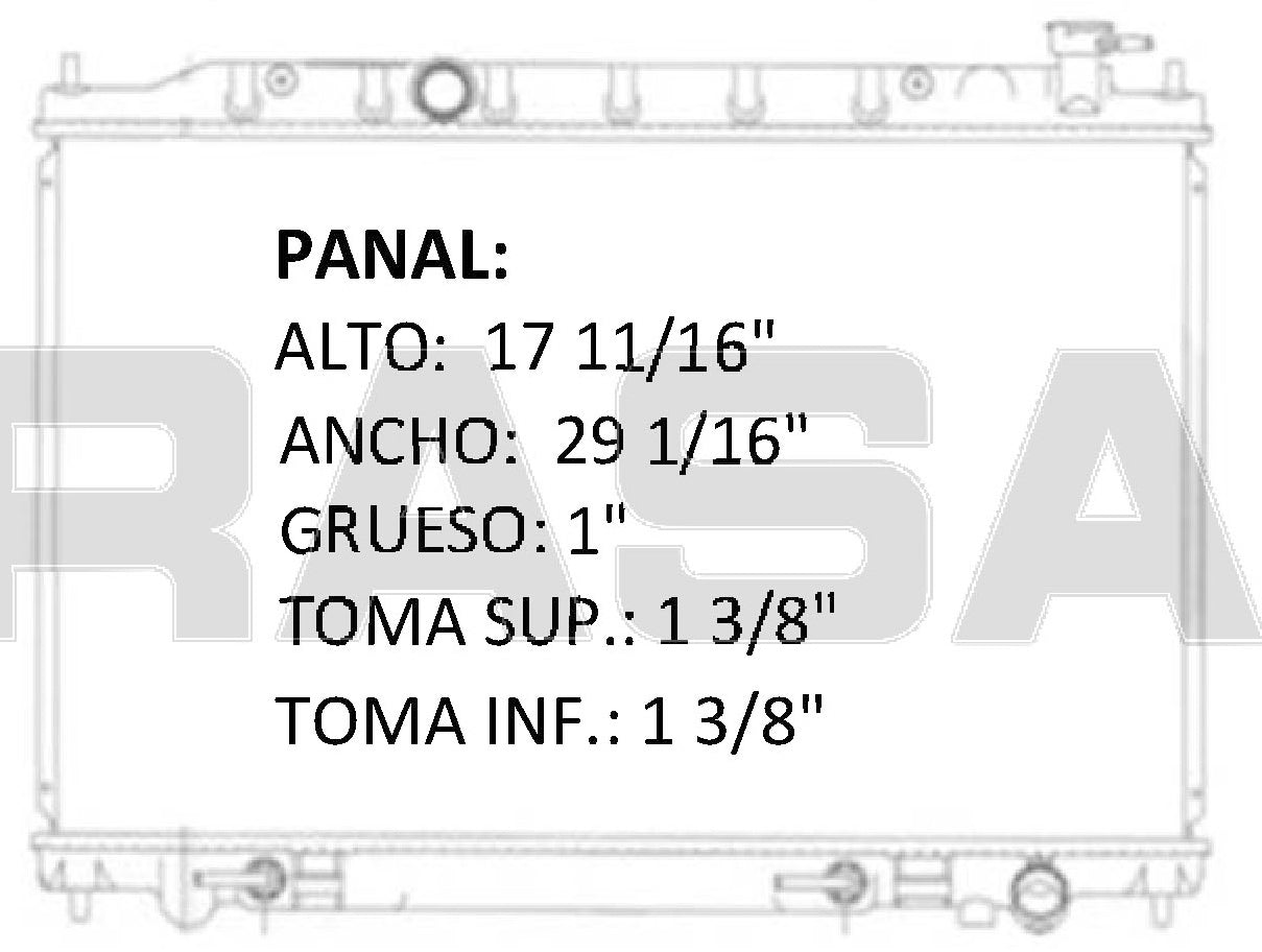35845 AU RADIADOR ALUMINIO PLASTICO MURANO V6 3.5 03-07 TRANS:AUTOMATICA RASA
