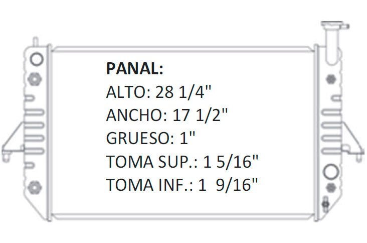 35822 AU RADIADOR ALUMINIO PLASTICO ASTRO/SAFARI/CHEV VAN V6 4.3 1995 TRANS:AUTOMATICA RASA