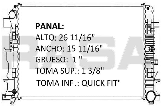 36135 RADIADOR ALUMINIO PLASTICO CRAFTER 09-10 RASA