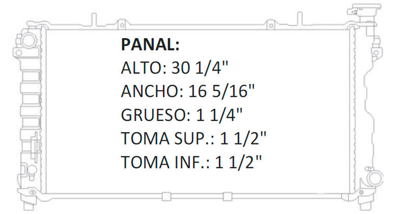 RADIADOR ALUMINO PLASTICO CARAVAN / VOYAGER L4 2.4 01-04