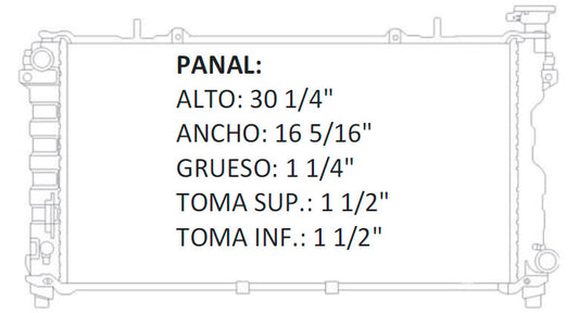 RADIADOR ALUMINO PLASTICO CARAVAN / VOYAGER L4 2.4 01-04