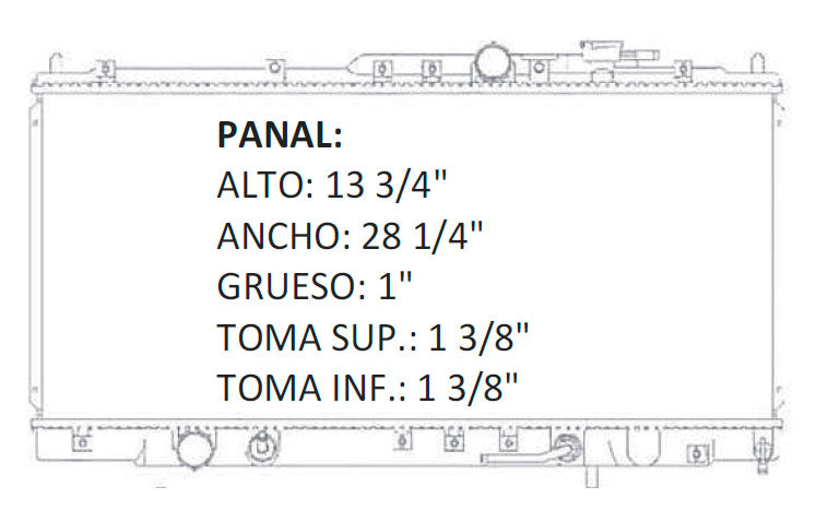 35915 AU RADIADOR ALUMINIO PLASTICO STRATUS/SEBRING/MITSUBISHI ECLIPSE L4 2.4 01-06 TRANS:AUTOMATICA RASA