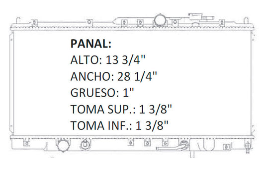 35915 AU RADIADOR ALUMINIO PLASTICO STRATUS/SEBRING/MITSUBISHI ECLIPSE L4 2.4 01-06 TRANS:AUTOMATICA RASA