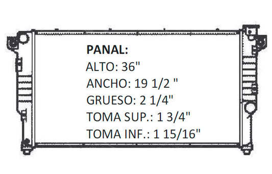 36098 RADIADOR ALUMINIO PLASTICO RAM (DIESEL) 5.9 L 6 94-02 RASA