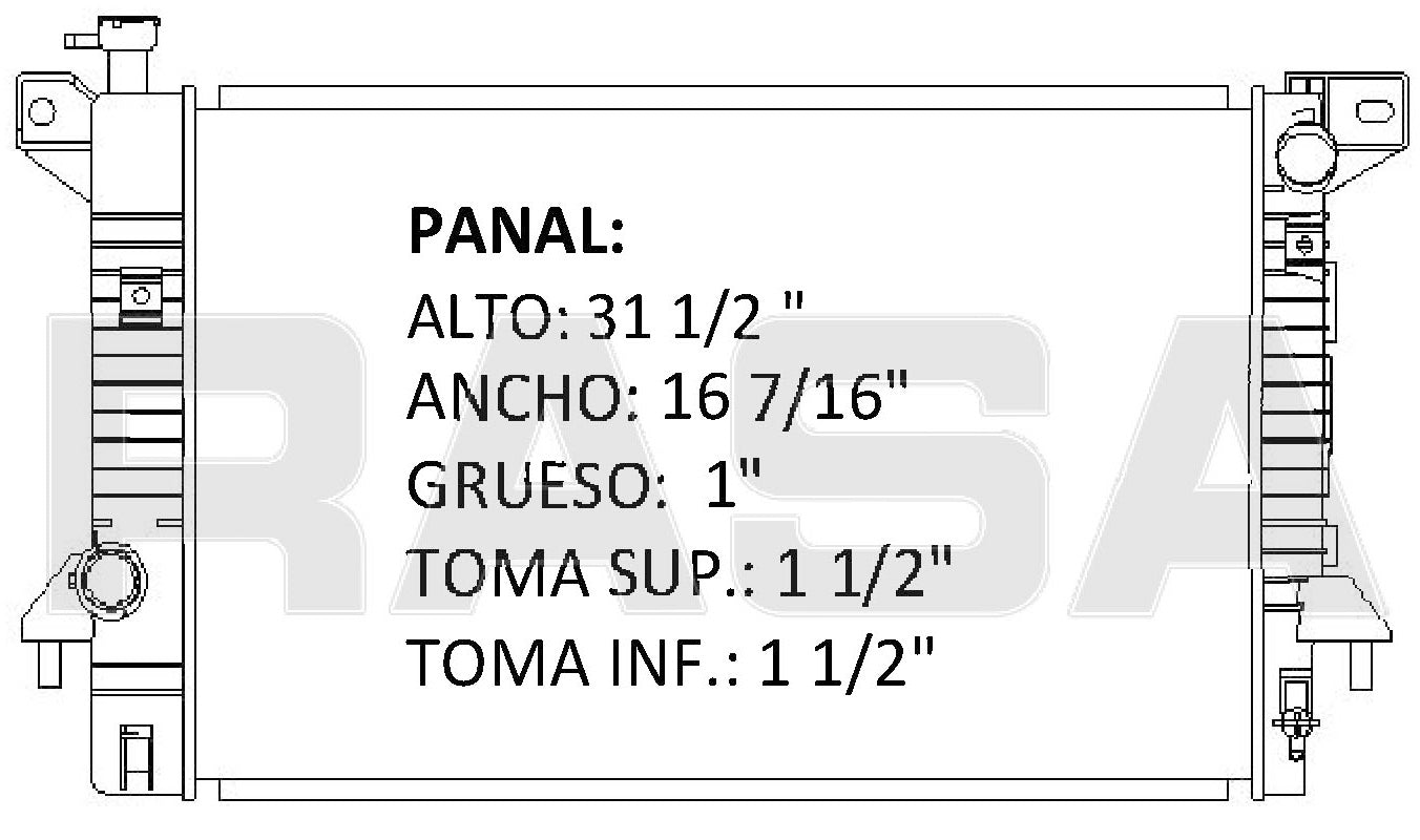 36154 AU RADIADOR ALUMINIO PLASTICO RAD F-SERIES 09-10 / EXPEDITION 07-12 07-12 TRANS:AUTOMATICA RASA