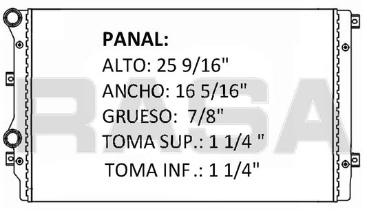 36174 M RADIADOR ALUMINIO PLASTICO SEAT ALTEA 10-12 / LEON 10-11/ PASSAT 0 10-11 MECANICO RASA