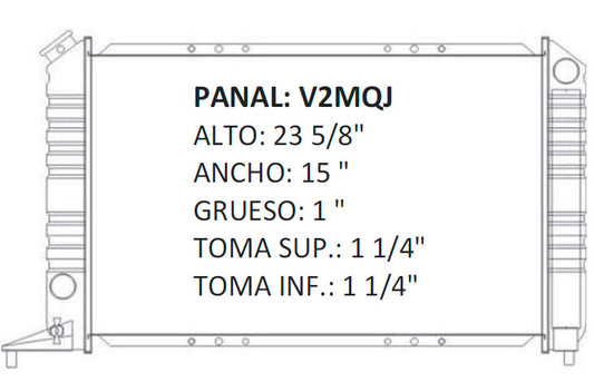 35636 AU RADIADOR ALUMINIO PLASTICO PICKUP S10, BLAZER, SONOMA L4 2.2 95-98 TRANS:AUTOMATICA RASA